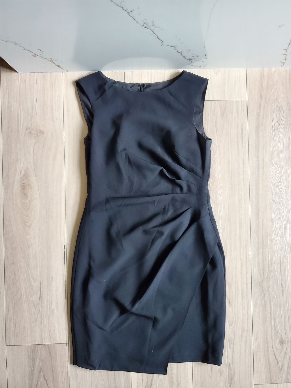 Adrianna Papell‎ Sheath Dress Womens 8 Black Sleeveless Midi